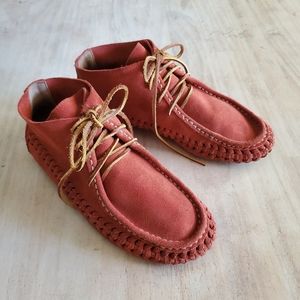 LATIGO "Gamine" rust suede moccasin style bootie